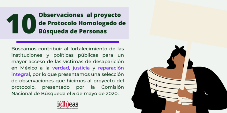 Observaciones al protocolo homologado de búsqueda de personas – Idheas